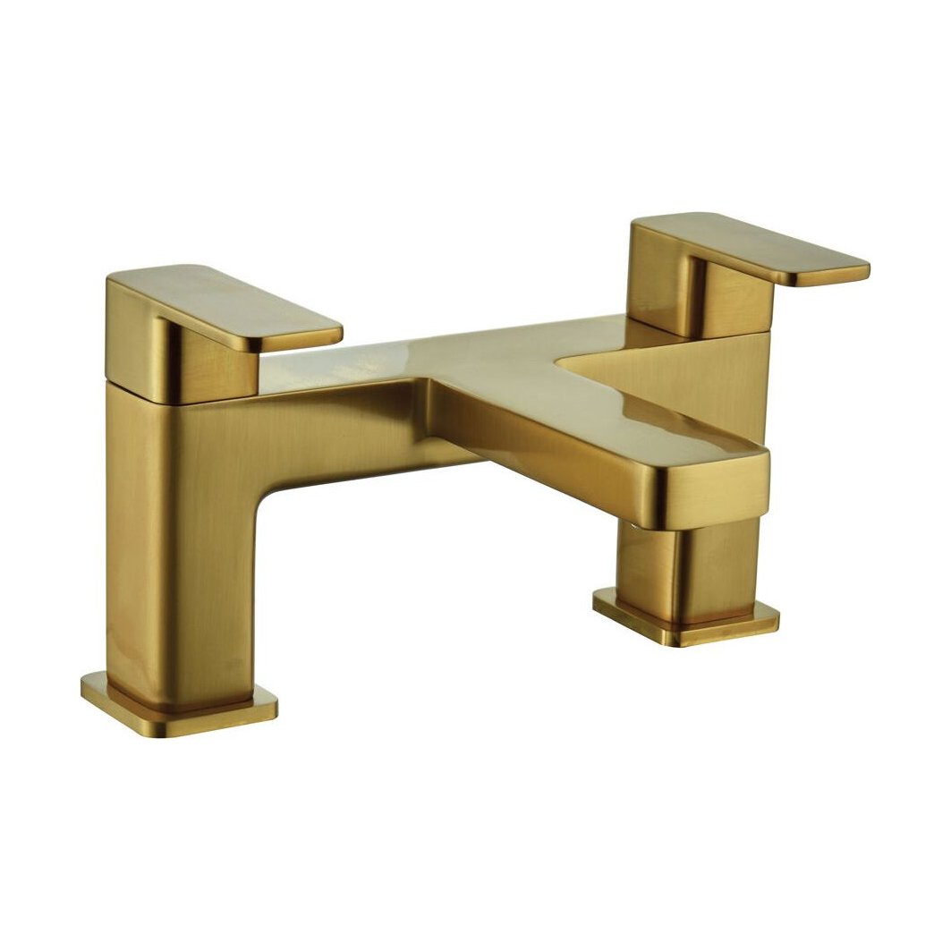 [BT9137BRS] Modern Bathroom Soft Square Bath Filler Tap - Chrome - Cutout