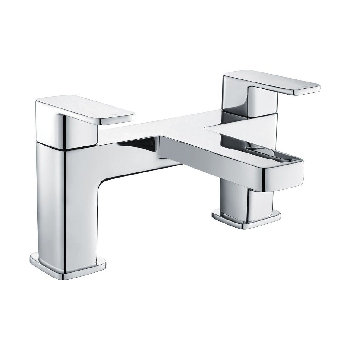 [BT9137] Modern Bathroom Soft Square Bath Filler Tap - Chrome - Cutout