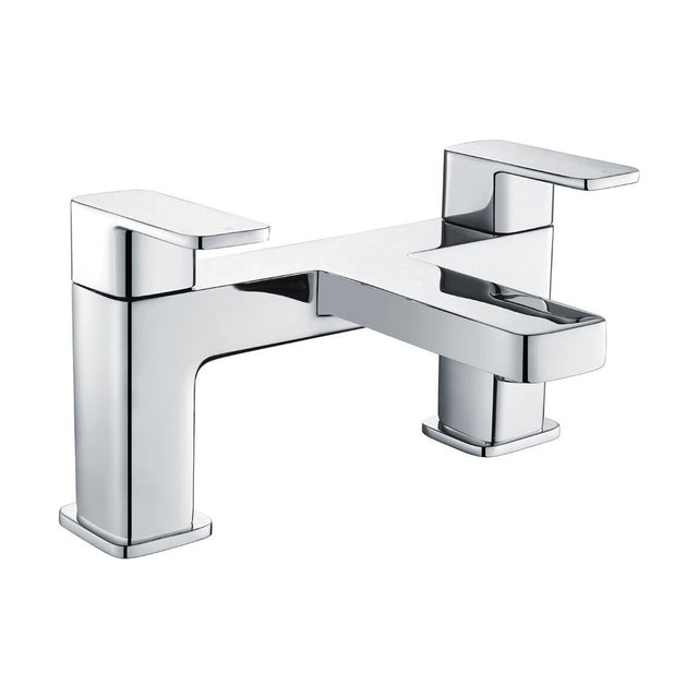 [BT9137] Modern Bathroom Soft Square Bath Filler Tap - Chrome - Cutout