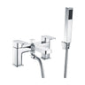 [BT9138] Modern Bathroom Soft Square Bath Shower Mixer Tap - Chrome - Cutout