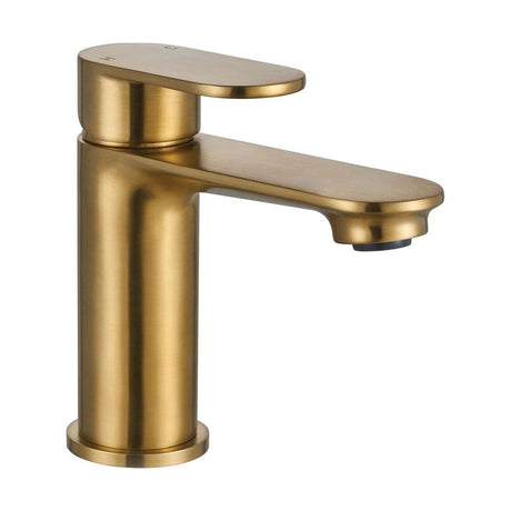[BT9140BRS] Contemporary Bathroom Round Mono Basin Mixer Tap with Waste - Choice of Colour - Cutout