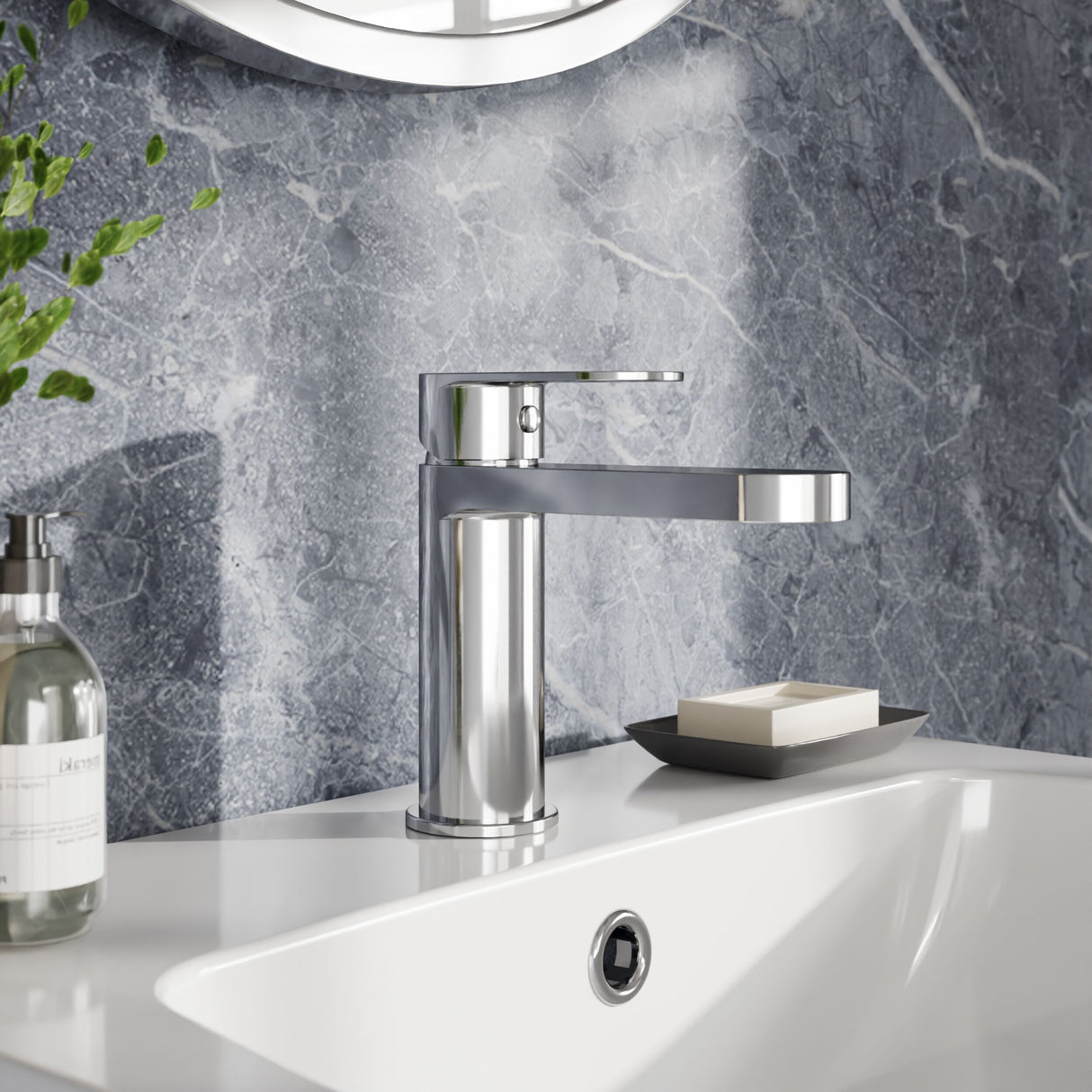 [BTA305] Balterley Cascade Round Mono Basin Mixer Tap & Push Button Waste - Chrome - Lifestyle 1