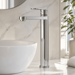 [BTA370] Tresscott Contemporary Round Tall Mono Basin Mixer Tap - Choice of Colour - Silo