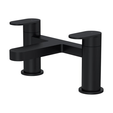 [BTA403] Balterley Cascade Round Deck Mounted Bath Filler Tap - Matt Black - Cutout
