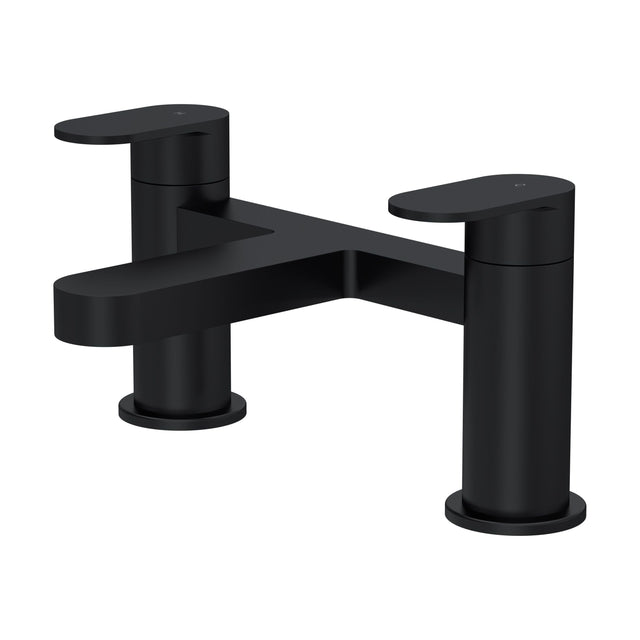 [BTA403] Balterley Cascade Round Deck Mounted Bath Filler Tap - Matt Black - Cutout