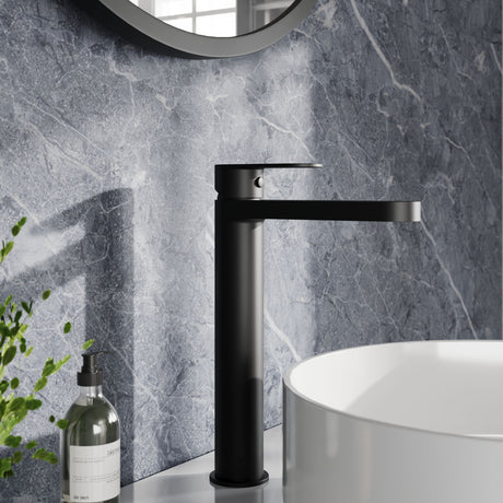 [BTA470] Balterley Cascade Round Tall Mono Basin Mixer Tap - Matt Black - Lifestyle 1