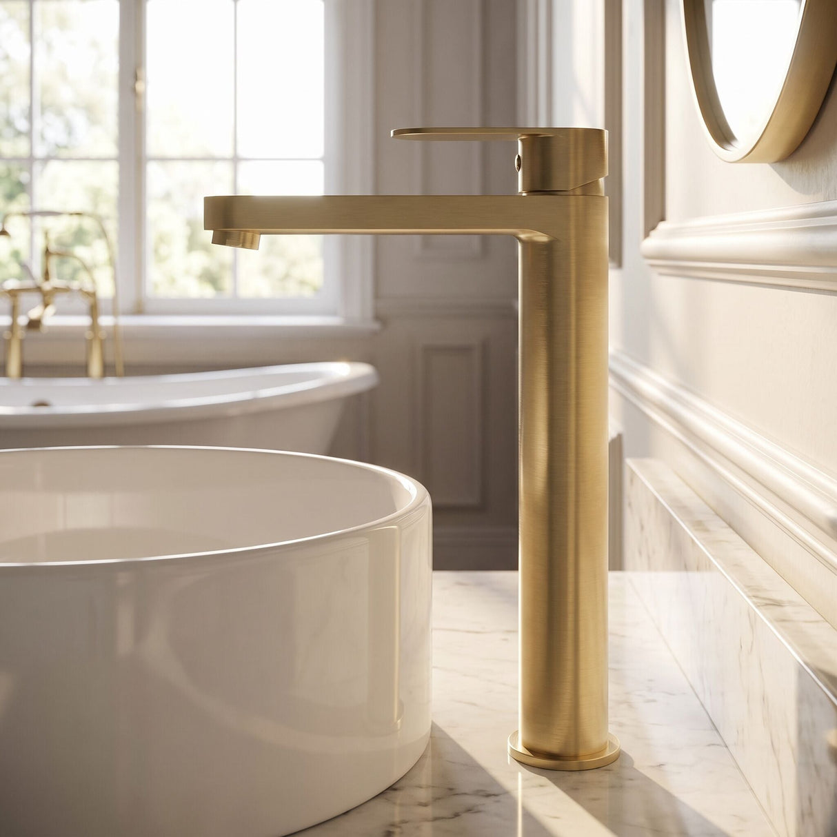 [BTA870] Tresscott Contemporary Round Tall Mono Basin Mixer Tap - Choice of Colour - Silo