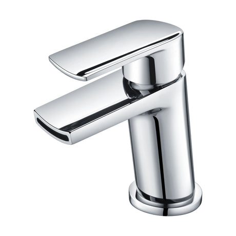 [BTAR355] Modern Single Lever Mono Basin Mixer Bathroom Sink Tap with Push Button Waste - Chrome - Cutout