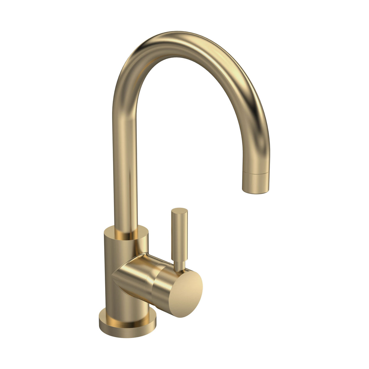[BTAR880] Contemporary Arch Round Tall Lever Mono Basin Mixer Tap (Waste Included) - Brushed Brass - Balterley - Cutout