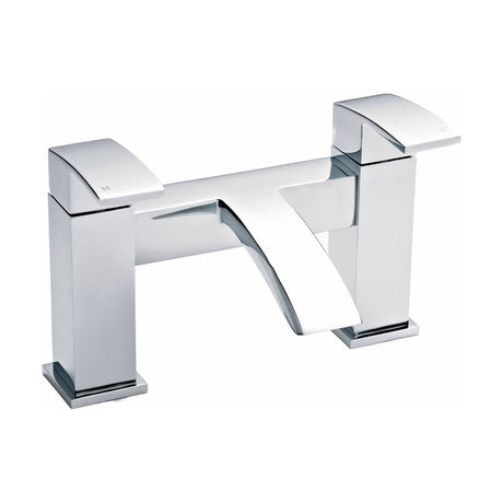 [BTAS303] Balterley Contemporary Soft Square Dual Lever Deck Mounted Bath Filler Tap with Ceramic Disc Technology, 229 x 127 x 138mm, Chrome - Cutout