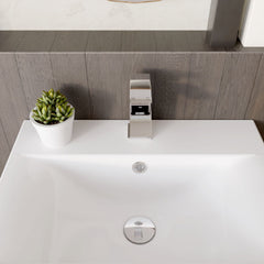 [BTAS315] Balterley Contemporary Square Single Lever Deck Mounted Mono Basin Mixer Tap with Push Button Waste, Chrome, 48 x 131 x 137mm - Lifestyle 2