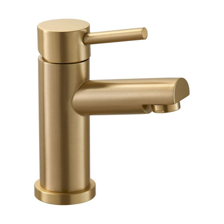 [BTB2W-PB] Contemporary Bathroom Mono Basin Tap – Round Lever, 123 x 90mm, Brass - Cutout