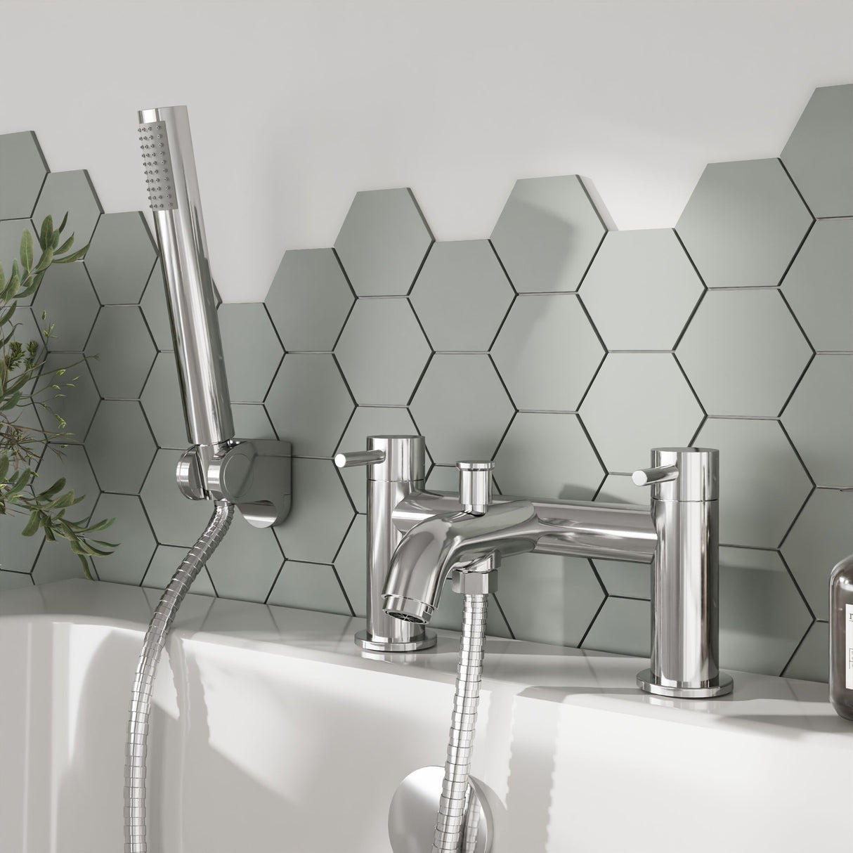 [BTB304] Round Bath Shower Mixer Tap with Shower Kit - Chrome - Balterley - Lifestyle 1