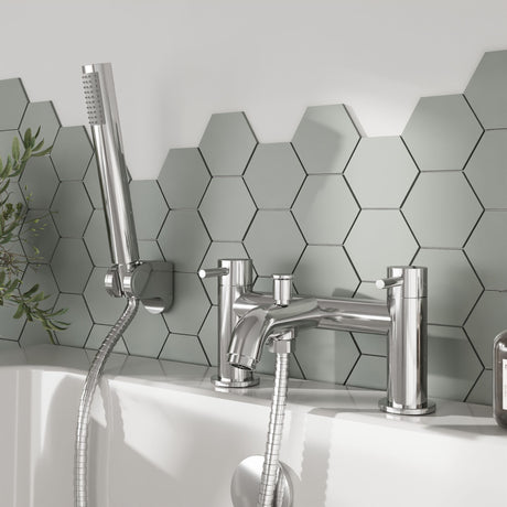 [BTB304] Round Bath Shower Mixer Tap with Shower Kit - Chrome - Balterley - Lifestyle 1