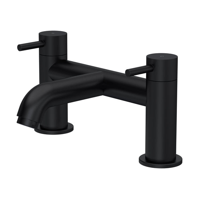[BTB403] Round Minimalist Deck Mounted Bath Filler Tap - Matt Black - Balterley - Cutout