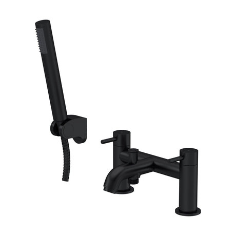 [BTB404] Round Bath Shower Mixer Tap with Shower Kit - Matt Black - Balterley - Cutout