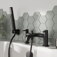 [BTB404] Round Bath Shower Mixer Tap with Shower Kit - Matt Black - Balterley - Lifestyle 1