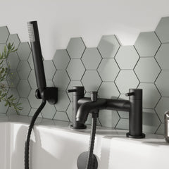 [BTB404] Cauldon Round Bath Shower Mixer Tap with Shower Kit, Choice of Colour