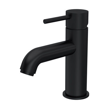 [BTB405] Contemporary Round Mono Basin Mixer Tap & Push Button Waste - Matt Black - Balterley - Cutout