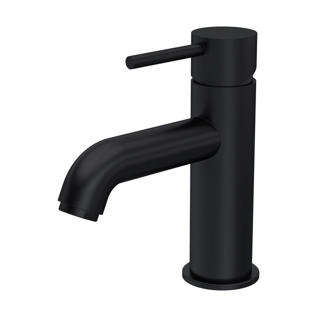 [BTB405] Contemporary Round Mono Basin Mixer Tap & Push Button Waste - Matt Black - Balterley - Cutout