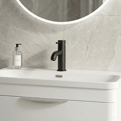 [BTB405] Cauldon Contemporary Round Mono Basin Mixer Tap & Push Button Waste, Choice of Colour - Silo