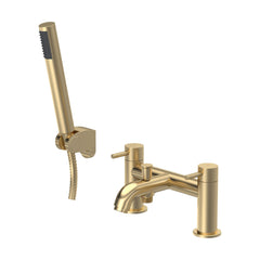 [BTB804] Round Bath Shower Mixer Tap with Shower Kit - Brushed Brass - Balterley - Cutout