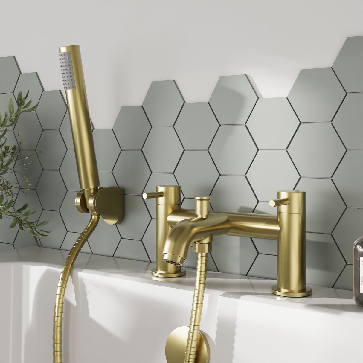 [BTB804] Cauldon Round Bath Shower Mixer Tap with Shower Kit, Choice of Colour