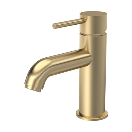 [BTB805] Round Mono Basin Sink Mixer Tap & Push Button Waste - Brushed Brass - Balterley - Cutout