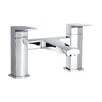 [BTBO303] Balterley Luxury Square Deck Mounted Bath Filler Tap, Dual Lever Mixer with Waterfall Spout - Chrome Finish - Cutout