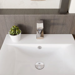 [BTBO305] Balterley Square Mono Basin Mixer Tap & Push Button Waste, Single Lever with Ceramic Disc - Chrome Finish - Lifestyle 2