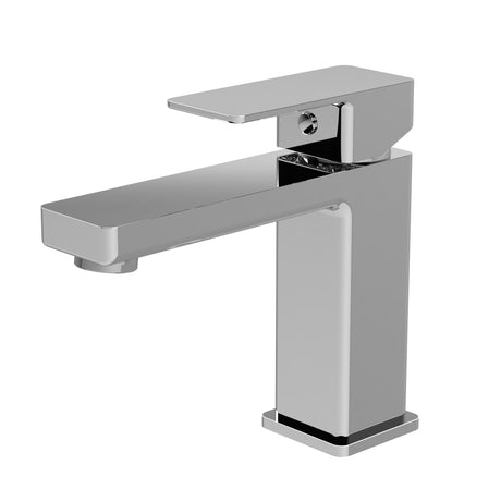 Square Mono Basin Mixer Bathroom Sink Tap with Push Button Waste