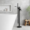 [BTC421F] Modern Freestanding Round Bath Shower Mixer Tap with Fluted Lever Handle and Kit - Choice of Colour - Silo