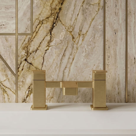[BTC803] Milldale Square Dual Lever Deck Mounted Bath Filler Tap - Choice of Finish - Silo