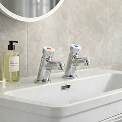 [BTCC007] Push Button Basin Taps - Chrome - Silo
