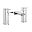 [BTCL303] Balterley Contemporary Soft Square Dual Lever Deck Mounted Bath Filler Tap with 1/4 Turn Ceramic Disc, 136 x 230 x 147mm, Chrome - Cutout