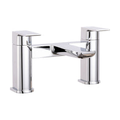 [BTCL303] Balterley Contemporary Soft Square Dual Lever Deck Mounted Bath Filler Tap with 1/4 Turn Ceramic Disc, 136 x 230 x 147mm, Chrome - Cutout