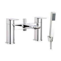 [BTCL304] Balterley Contemporary Square Dual Lever Deck Mounted Bath Shower Mixer Tap with 1/4 Turn Ceramic Disc, 136 × 230 × 147mm, Chrome - Cutout