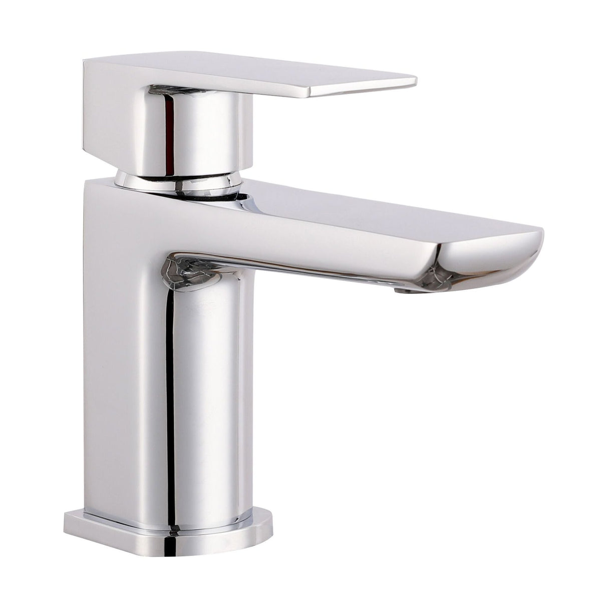 [BTCL305] Balterley Contemporary Soft Square Single Lever Deck Mounted Mono Basin Mixer Tap with Push Button Waste, 160 x 50 x 152mm, Chrome - Cutout