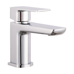 [BTCL305] Balterley Contemporary Soft Square Single Lever Deck Mounted Mono Basin Mixer Tap with Push Button Waste, 160 x 50 x 152mm, Chrome - Cutout