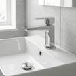[BTCL305] Bishton Square Mono Basin Mixer Tap with Push Button Waste, Choice of Colour - Silo