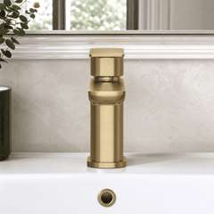 [BTCL805] Bishton Square Mono Basin Mixer Tap with Push Button Waste, Choice of Colour - Silo