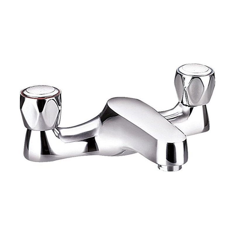 [BTCLU05] Contemporary Bathroom Bath Filler Tap – Knob Handles, 110 x 154mm, Chrome - Cutout