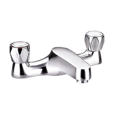 [BTCLU05] Contemporary Bathroom Bath Filler Tap – Knob Handles, 110 x 154mm, Chrome - Cutout
