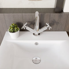 [BTCN315X] Levedale Mono Basin Mixer Tap with Crosshead Handles and Waste - Choice of Finish - Lifestyle 2