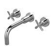 [BTCN317X] Levedale Wall Mount 3 Tap Hole Basin Mixer Tap with Crosshead Handles - Choice of Finish - Cutout