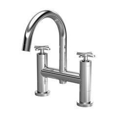 [BTCN353X] Levedale Deck Mounted Bath Filler Tap with Crosshead Handles - Choice of Finish - Cutout