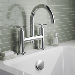 [BTCN353X] Levedale Deck Mounted Bath Filler Tap with Crosshead Handles - Choice of Finish - Lifestyle 1