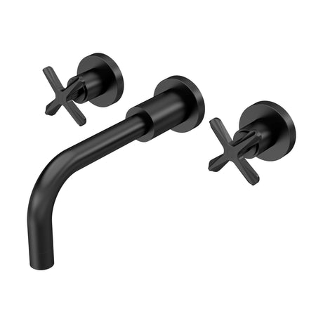 [BTCN417X] Levedale Wall Mount 3 Tap Hole Basin Mixer Tap with Crosshead Handles - Choice of Finish - Cutout