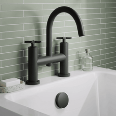 [BTCN453X] Levedale Deck Mounted Bath Filler Tap with Crosshead Handles - Choice of Finish - Lifestyle 1