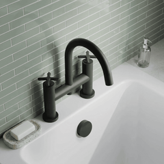 [BTCN453X] Levedale Deck Mounted Bath Filler Tap with Crosshead Handles - Choice of Finish - Lifestyle 2